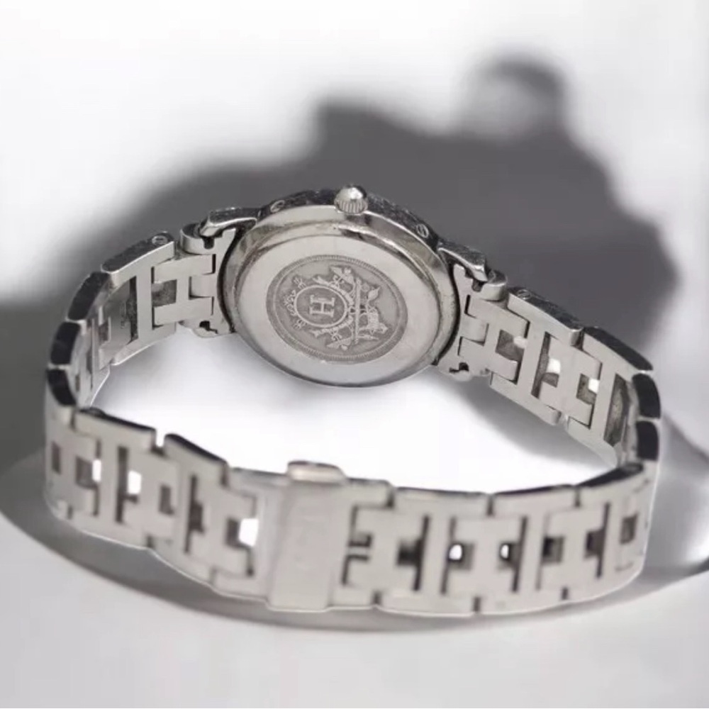 Hermes Silver and Tan Jewelry Watch with Stainless Steel Case. Clipper CL4 210 - Picture 6 of 15